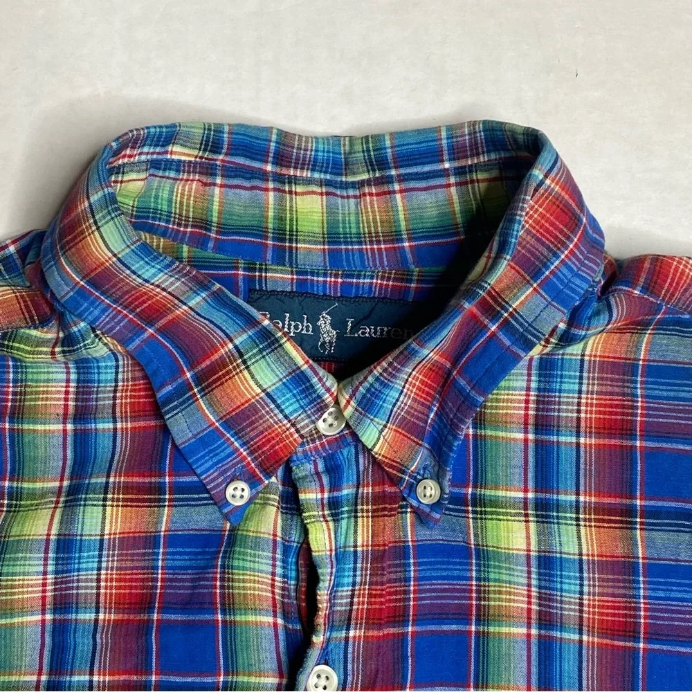Polo Ralph Lauren Classic Plaid Long Sleeve Button Up Shirt